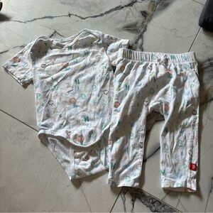 Magnetic Me White Alphabet Print Pajama Set